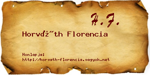 Horváth Florencia névjegykártya